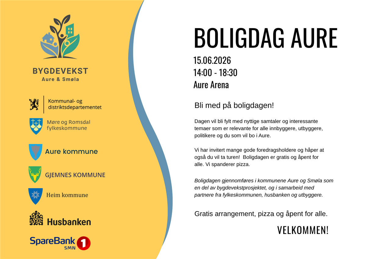 Program for boligdag i Aure. All tekst finnes i artikkelen - Klikk for stort bilde