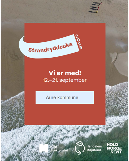 Plakat for Strandryddeuka i Aure 12.-21. september. Kun tekst som beskrevet. - Klikk for stort bilde